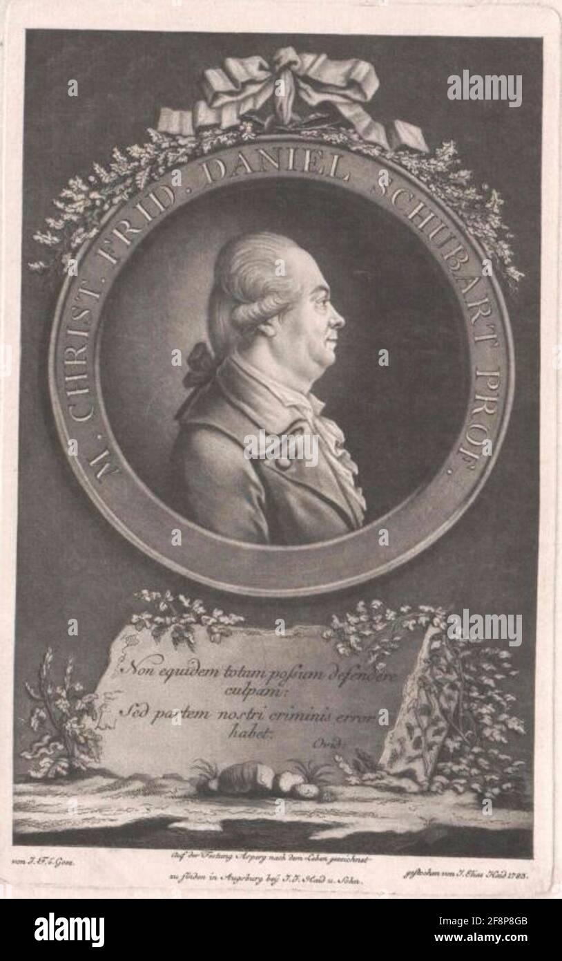 Schubart, Christian Friedrich Daniel Zeichner: Goez, Joseph Francis von Freiherr Schabürgerler: Haid, Johann Eliasleger: Haid, Johann Eliasleger: Haid, Johann Jakobverlagsort: Augsburg Stockfoto