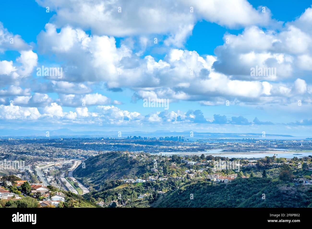 Blick auf die Innenstadt von San Diego vom Mt. Soledad Stockfoto