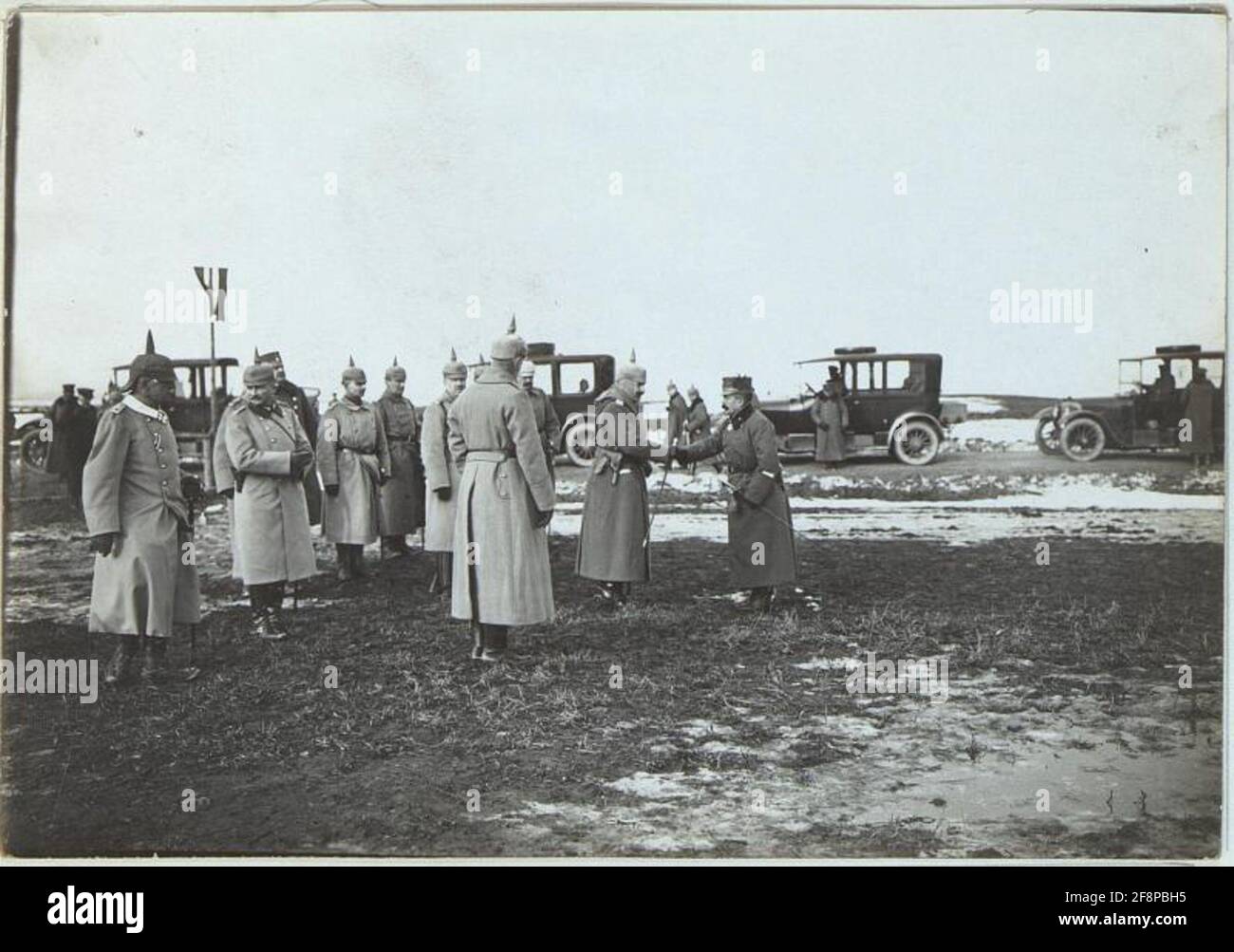 Abschied von Wilhelm II von der 38. Honvedinfanteried Division. Stockfoto