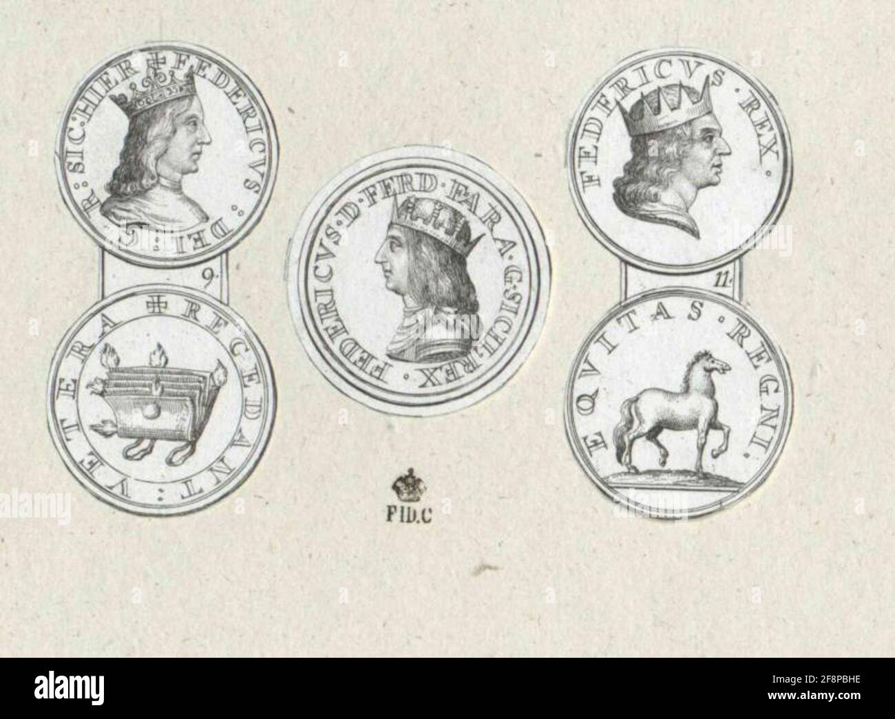 Friedrich II., König von Neapel. Stockfoto