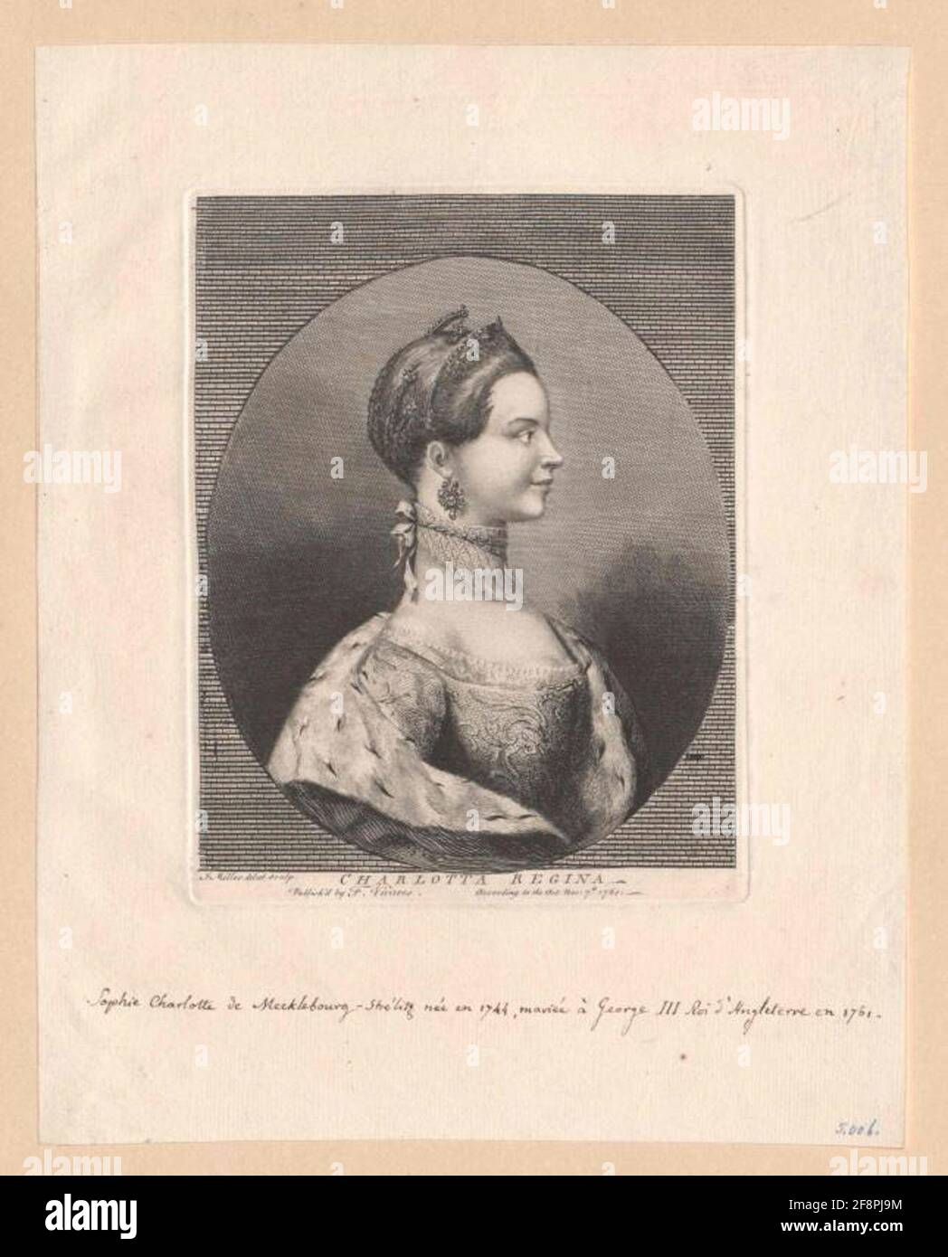 Sophie Charlotte, Prinzessin von Mecklenburg-Strelitz Zeichner: Müller, Johann Sebastianstecher: Müller, Johann Sebastianverleger: Müller, Johann Sebastian Stockfoto