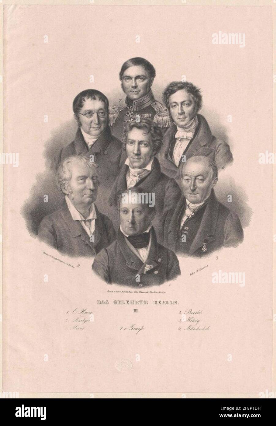 Gruppenbild Sieben Wissenschaftler aus Berlin, Tabelle III. Stockfoto