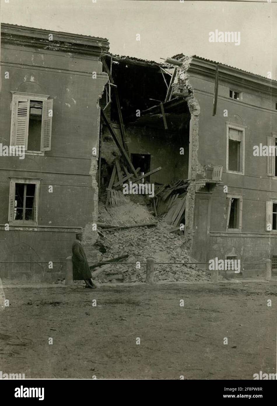 Durch eine Flugbombe zerstörte Haus während des dritten Isonzo-Schlachtens 19 / 29.xi.1915. . Stockfoto