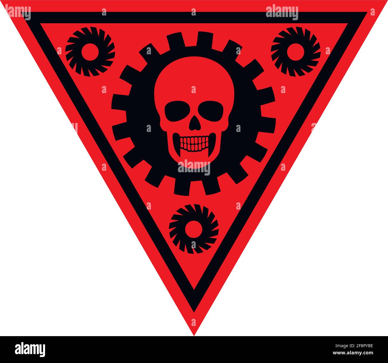 Militärschild mit Totenkopf in Dreieck, grunge Vintage Design T-Shirts Stock Vektor