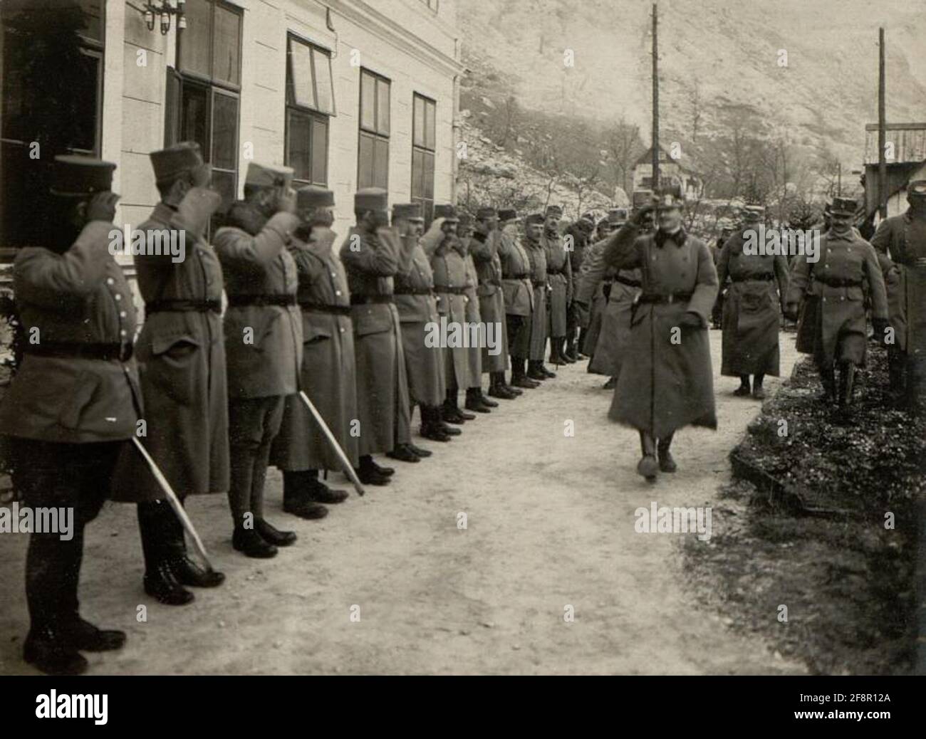 Besuch von Erzherzog Karl Franz Josef in Soca. Stockfoto