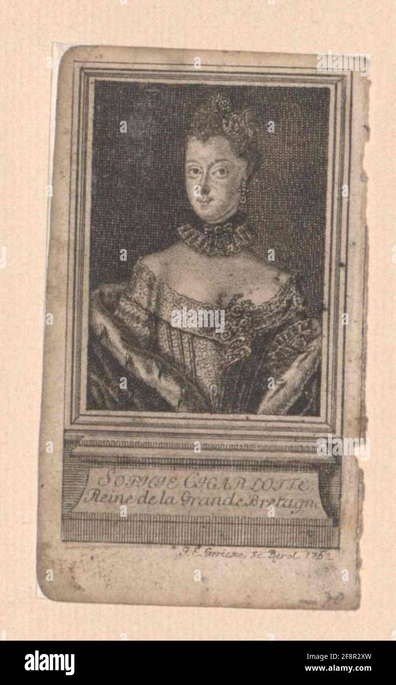 Sophie Charlotte, Prinzessin von Mecklenburg-Strelitz Stecher: Gericke, Johann Ernst Stockfoto