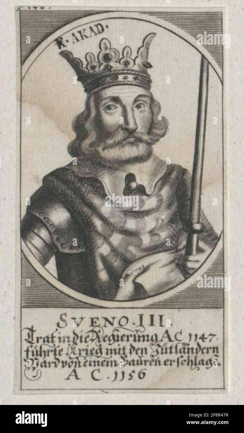 Sven III., König von Dänemark. Stockfoto