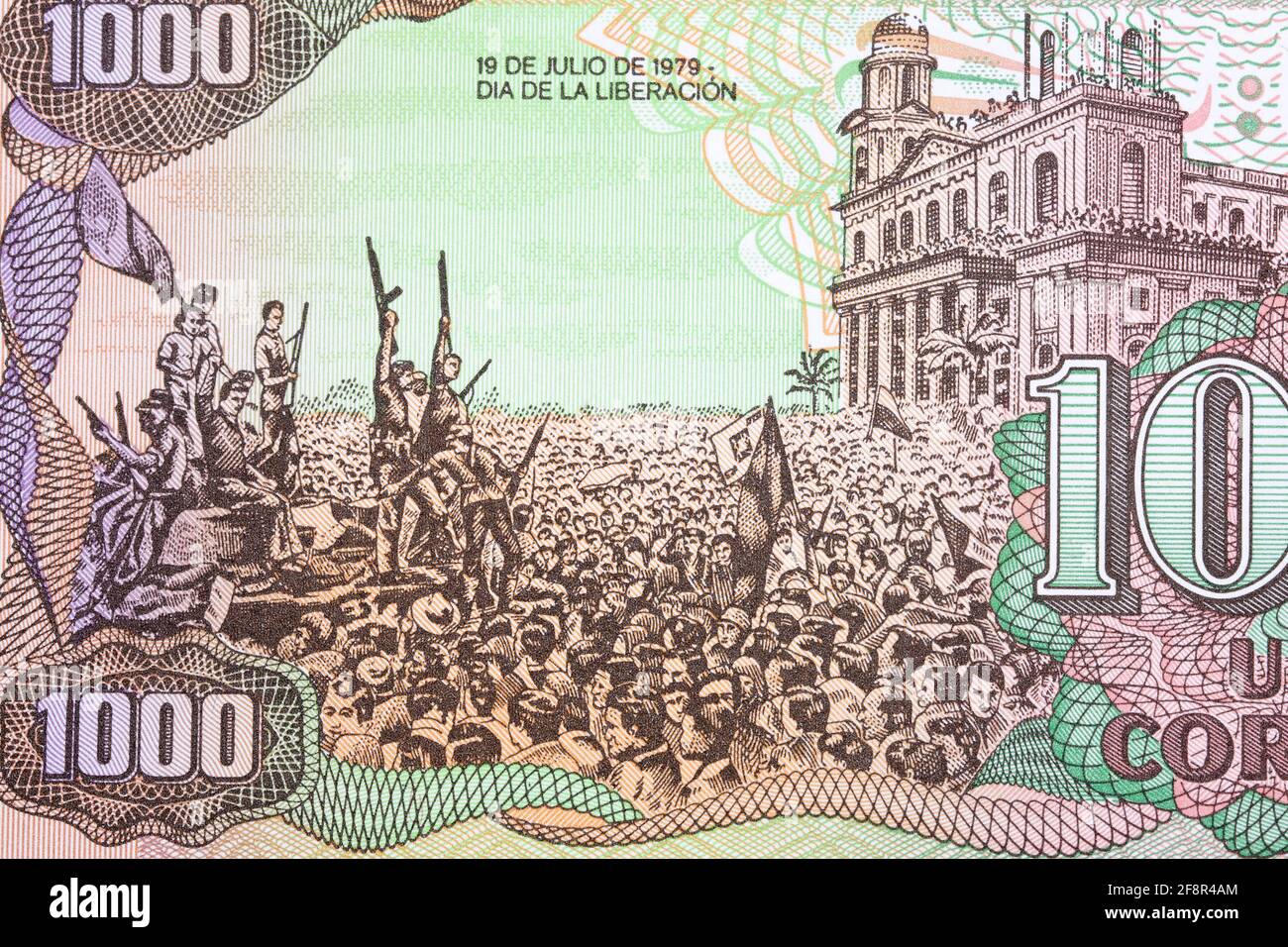 Feier der Befreiung von Nicaraguas Geld Stockfoto
