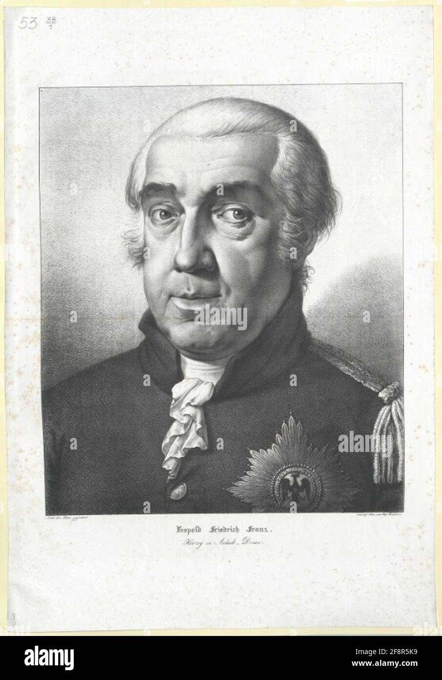 Anhalt Dessau, Leopold Duke Lithograph: Buchhorn, Ludwigdatung: 1801/1856 Stockfoto