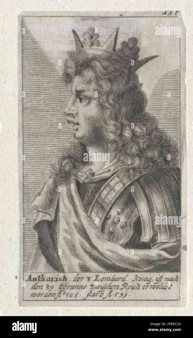 AUTHARIA, KONNIGHER THIS LONGOBARDEN. Stockfoto