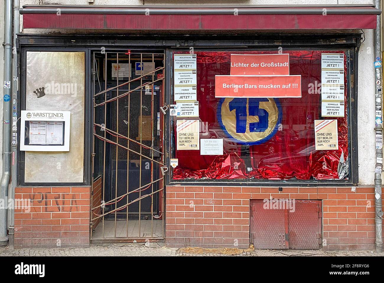 Coroan geschlossene Bars Berlin Kreuzberg Stockfoto