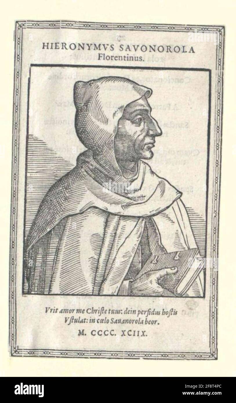 Savonarola, Girolamo Verlag: Jobin, Bernhardstecher: Stimmer, Tobias Sparte: Strasbourg Stockfoto