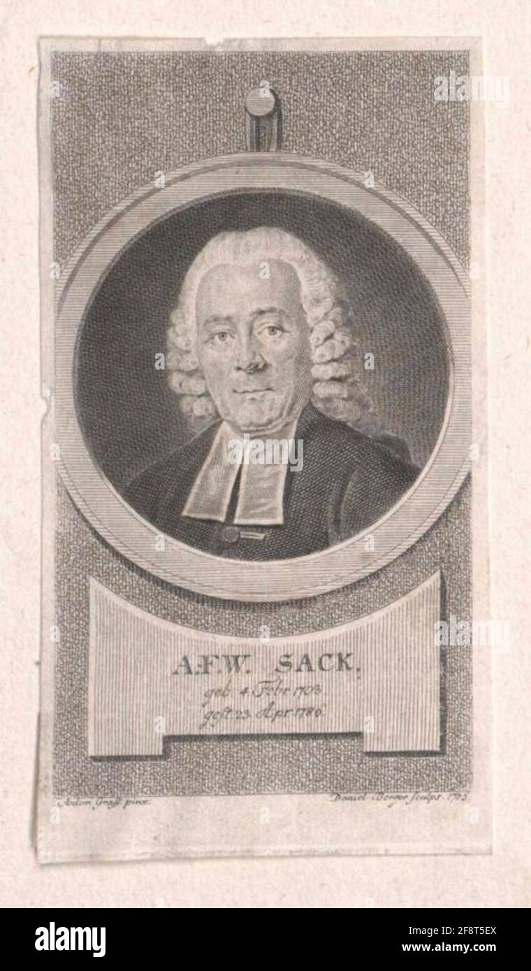 Sack, August Friedrich Wilhelm. Stockfoto