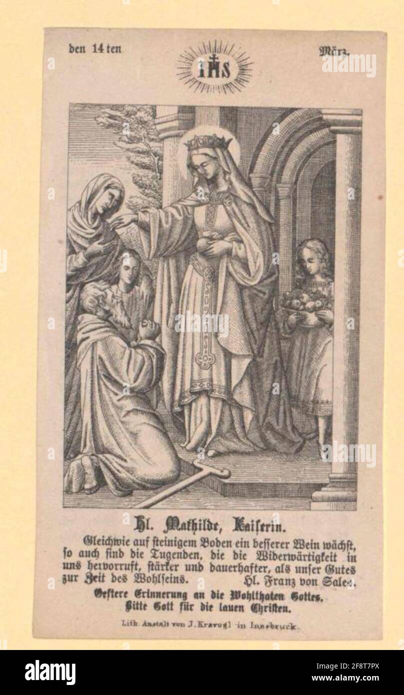 Mathilde, Deutsche Königin, Heilige. Stockfoto