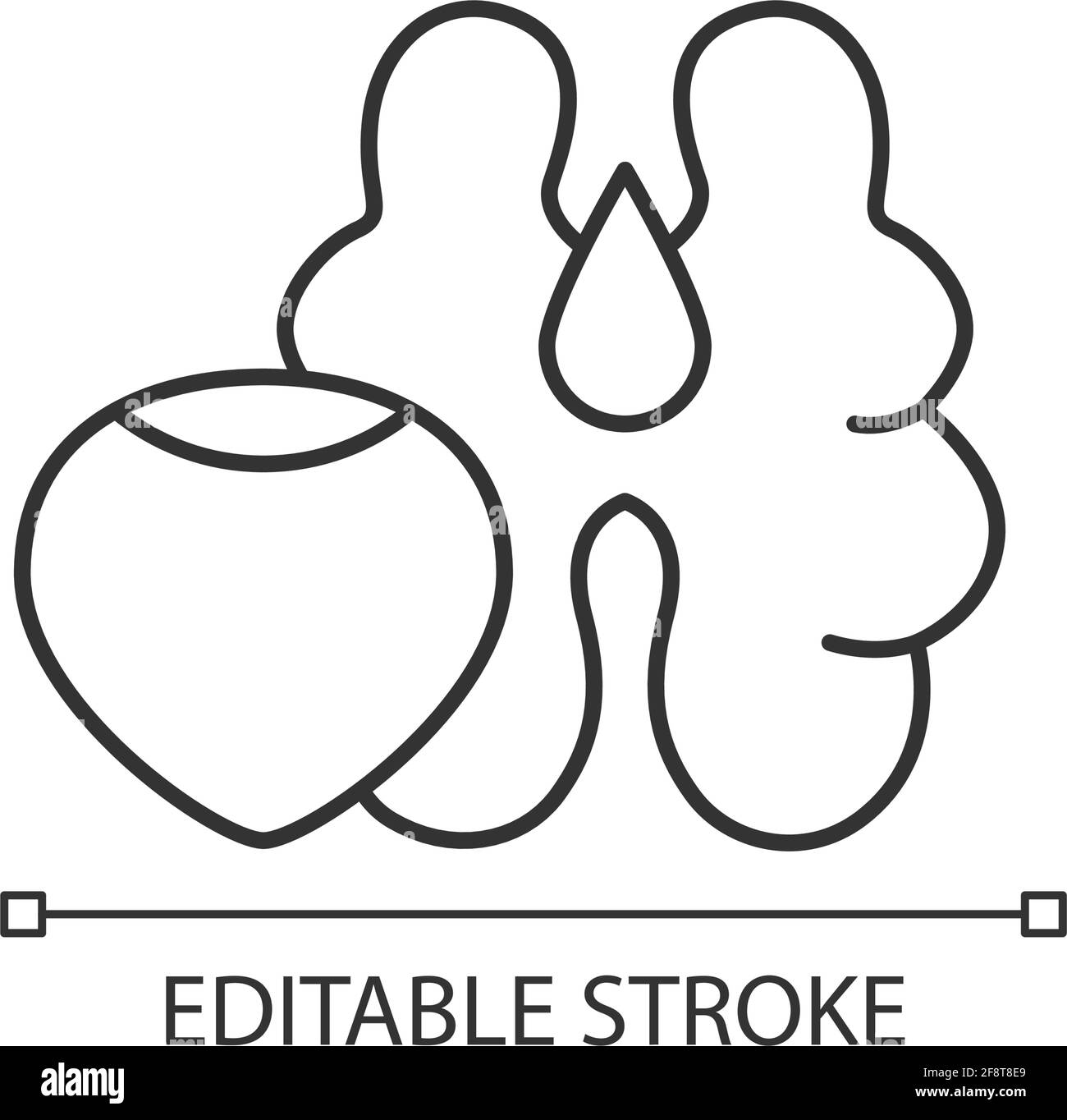 Lineares Symbol für Baumnüsse Stock Vektor