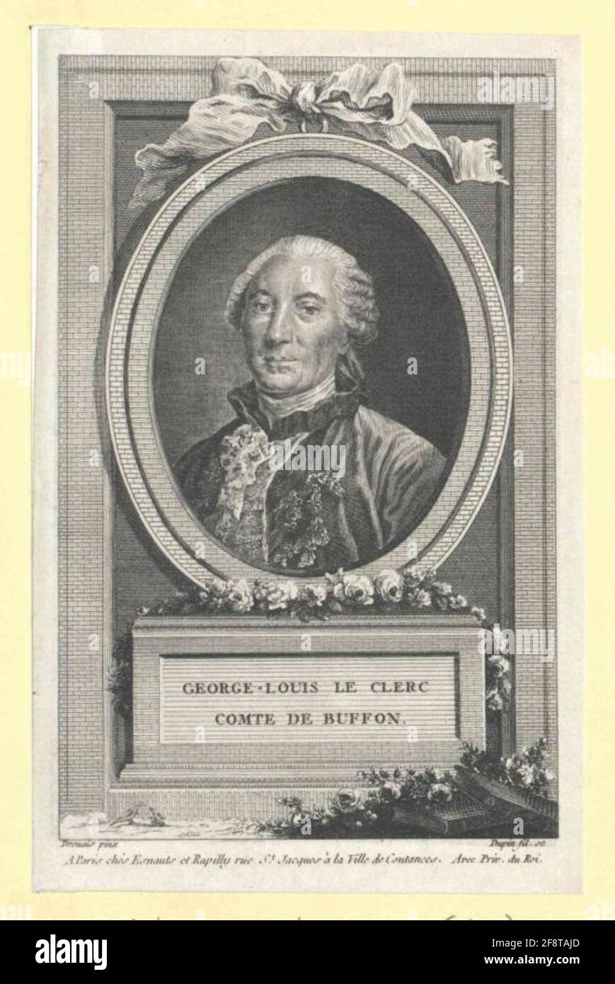 Buffon, Georges-Louis Comte Maler: Drouais, François-Hubertstecher: DuPi, Jean-Pierre-Julienverlag: Esnauts und Rapillyverlagsort: Paris Stockfoto