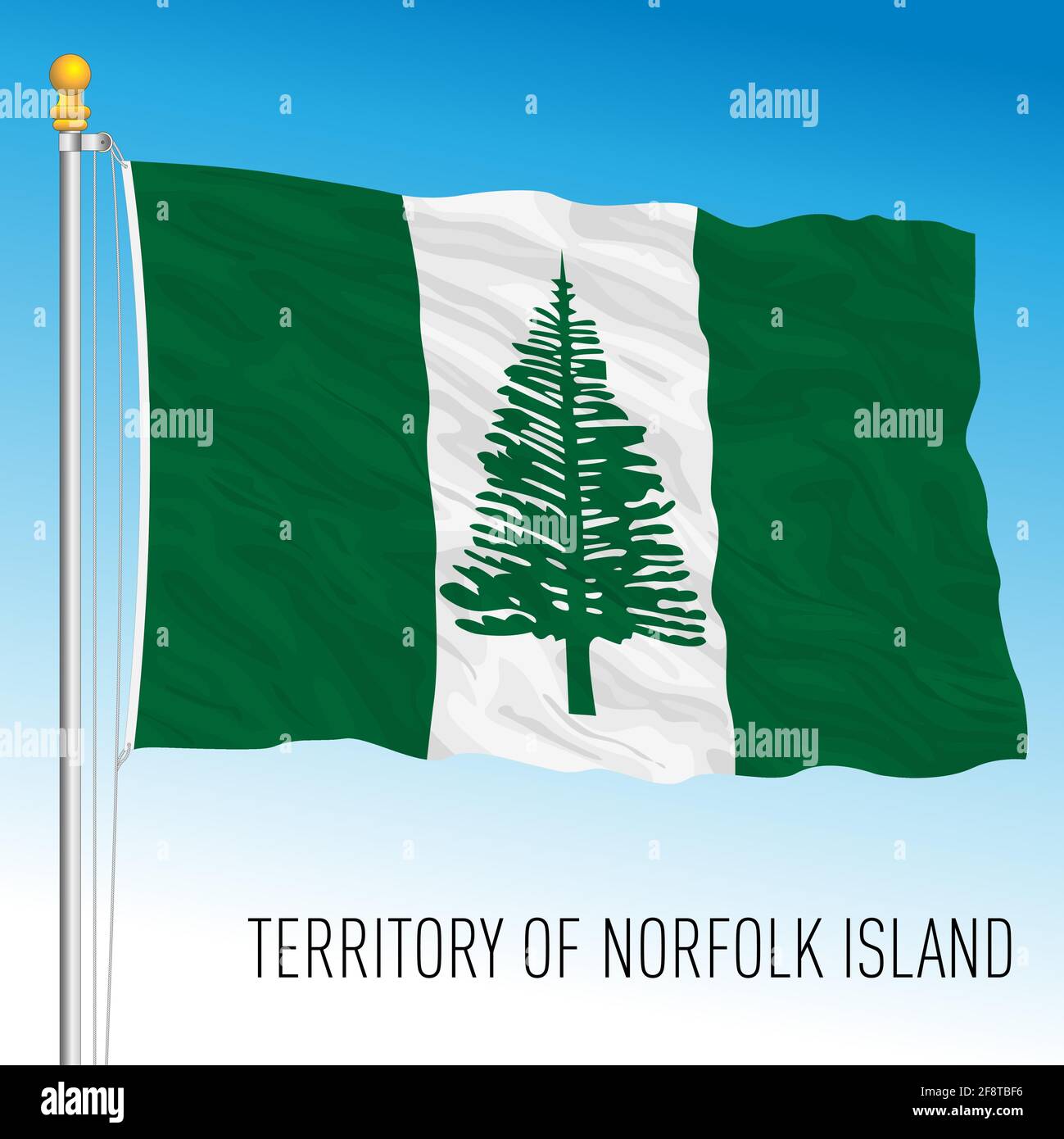 Flagge der Norfolk-Insel, Staat und Territorium, Australien, land der ozeane, Vektorgrafik Stock Vektor