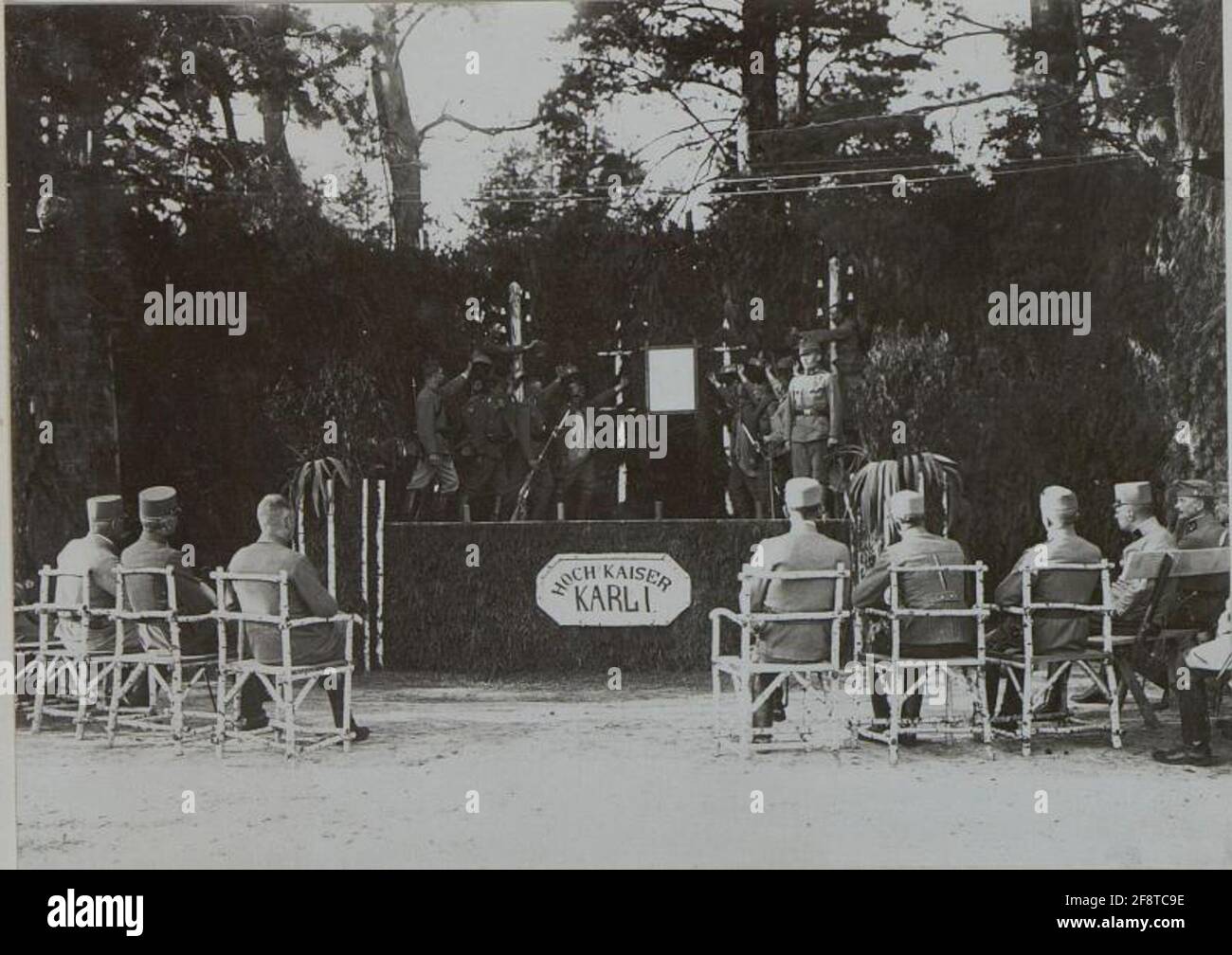 Fest an die Telefonabteilung der 25. Infanteriedivision anlässlich des Caiser Karl Caiser. Stockfoto