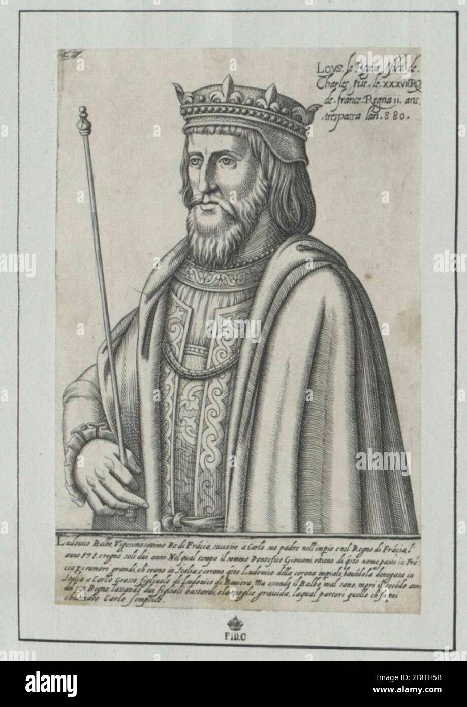 Ludwig II., der Stammler König von Frankreich. Stockfoto