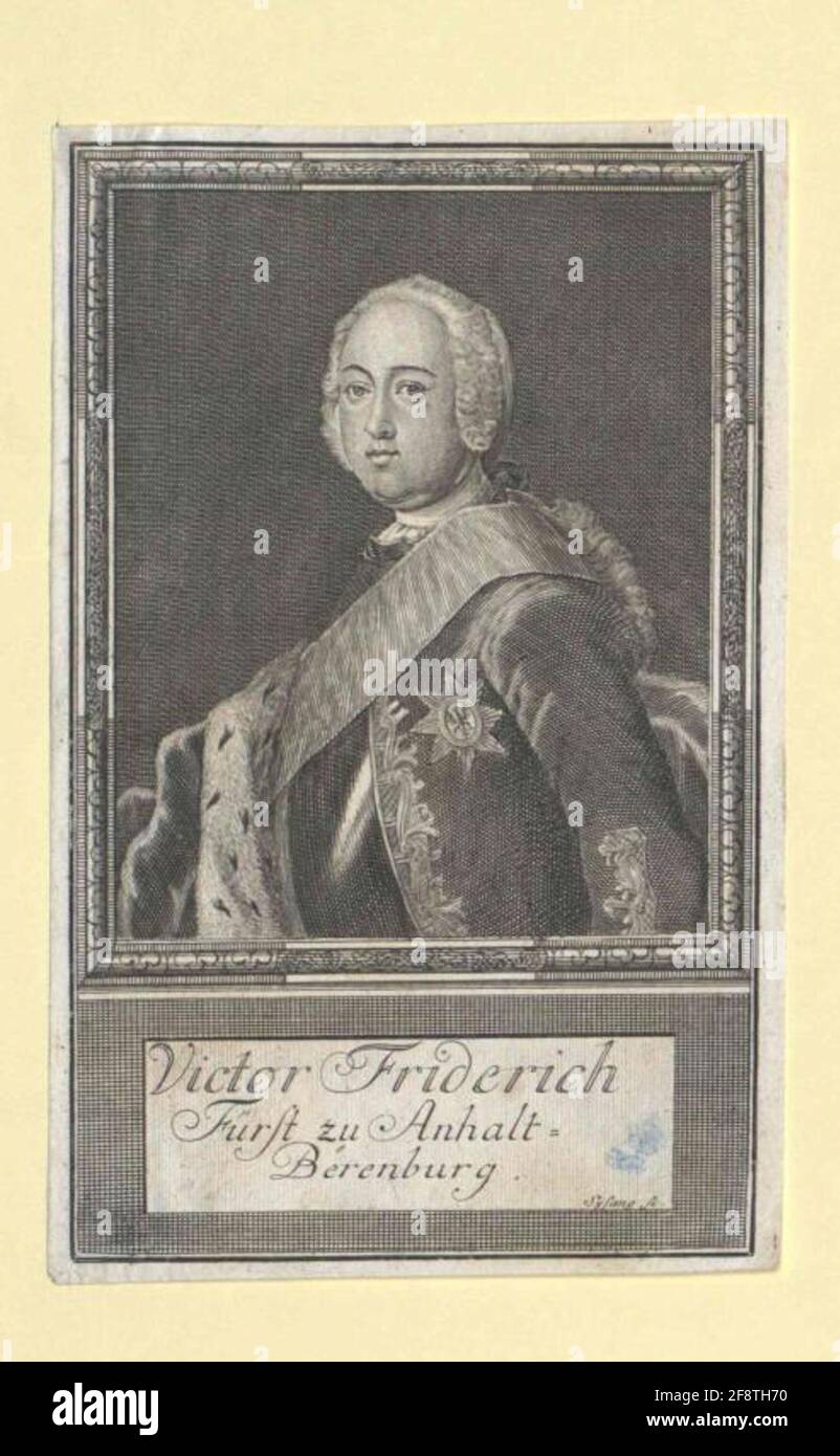 Anhalt-Bernburg, Viktor Friedrich Prinz Stecher: Sysang, Johann Christophdatahlation: 1725/1757 Stockfoto