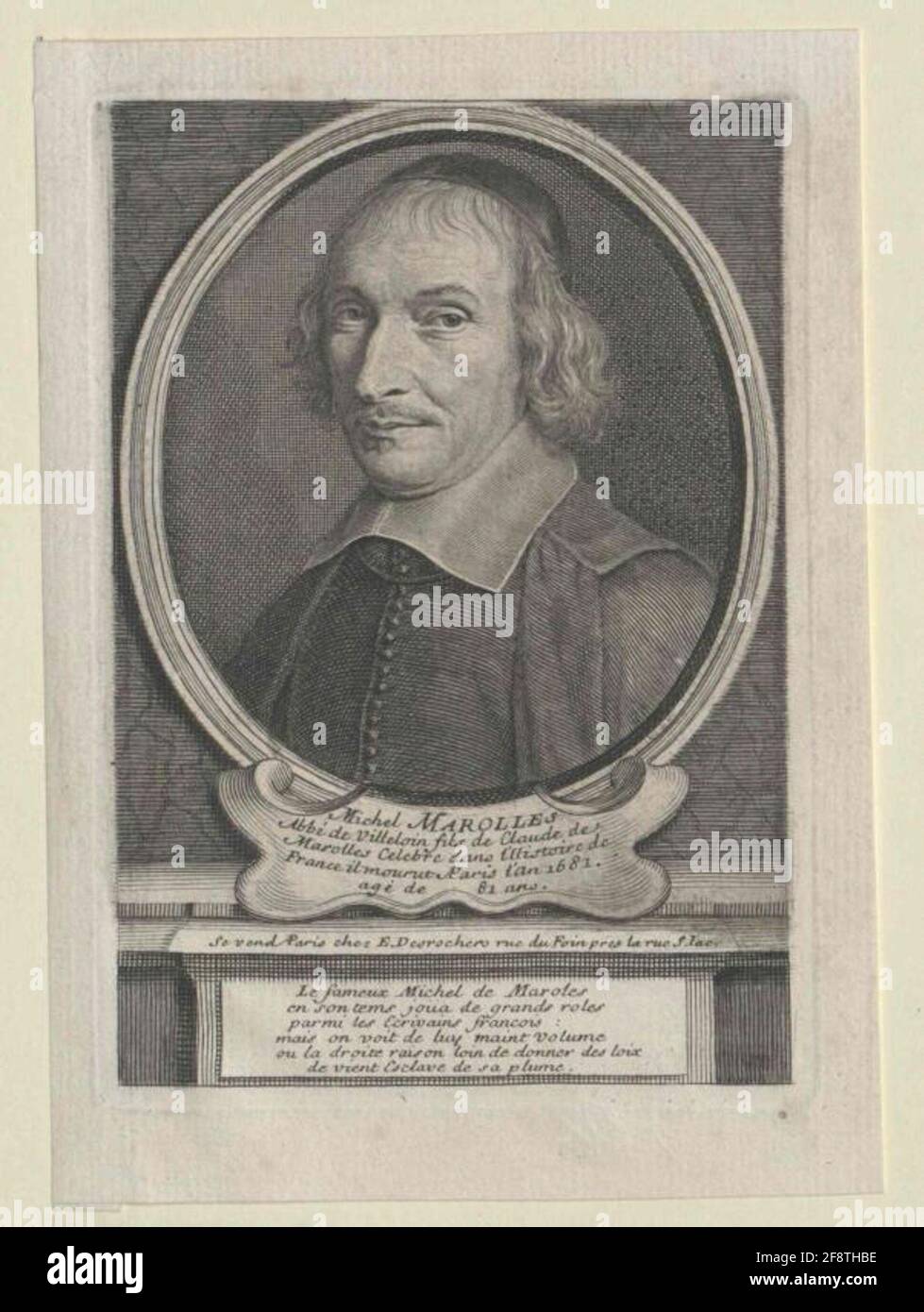 Marolles, Michel The Logue: Desrochers, Eyen Itnies: 1683/1741 Stockfoto