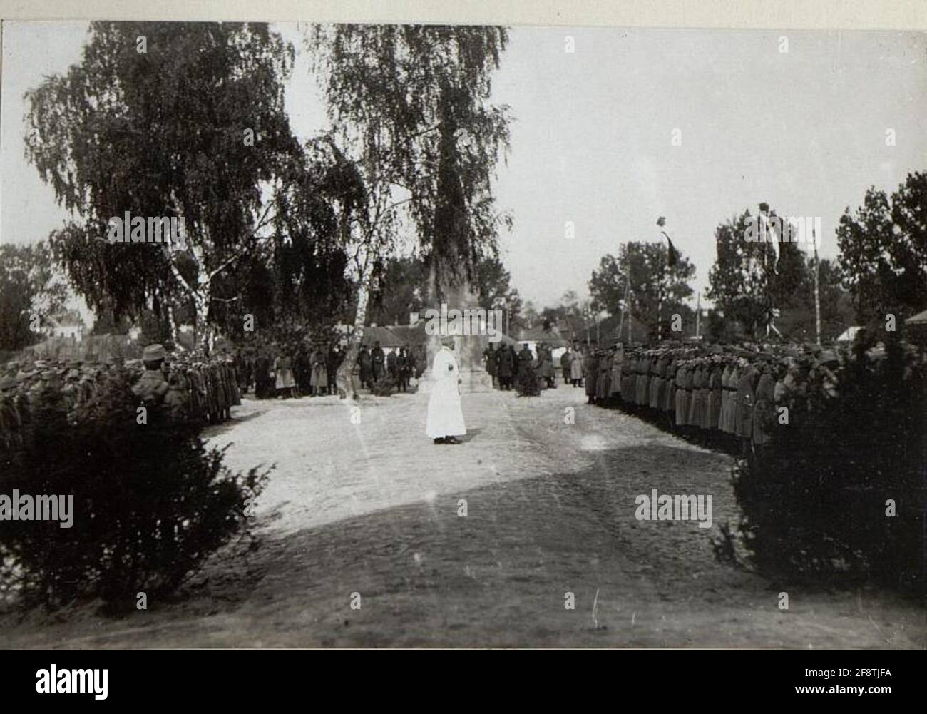 Bilder von Unterkünften, Field god Services und Freizeiteinrichtungen auf dem russischen Kriegsschauplatz. Stockfoto