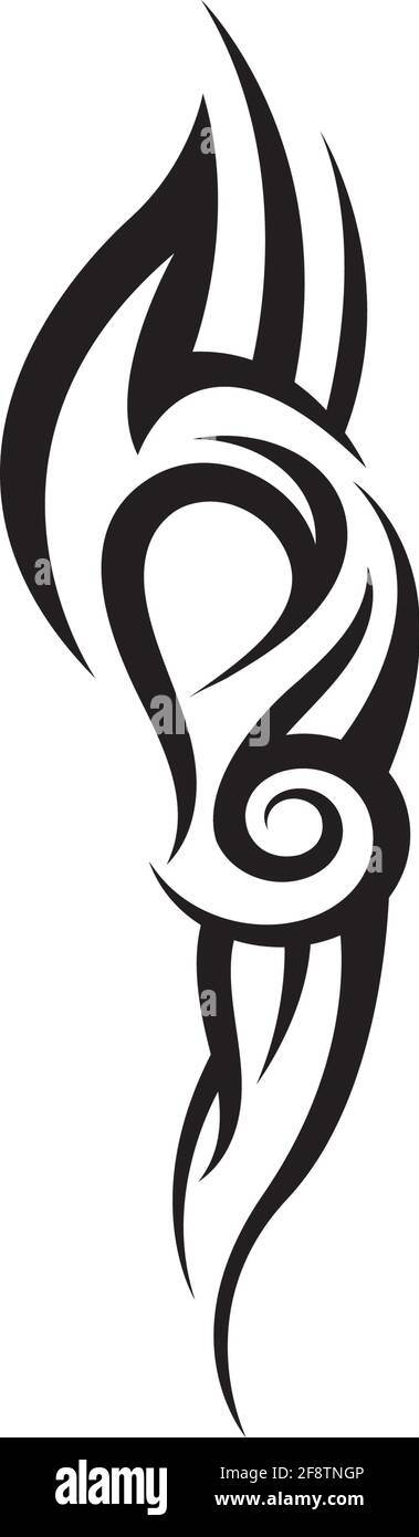 Tribal Muster Tattoo Vektor Kunst Design, Tattoo Tribal abstrakte Ärmel, Skizzenkunst Design isoliert auf weißem Hintergrund, einfaches Logo. Stock Vektor