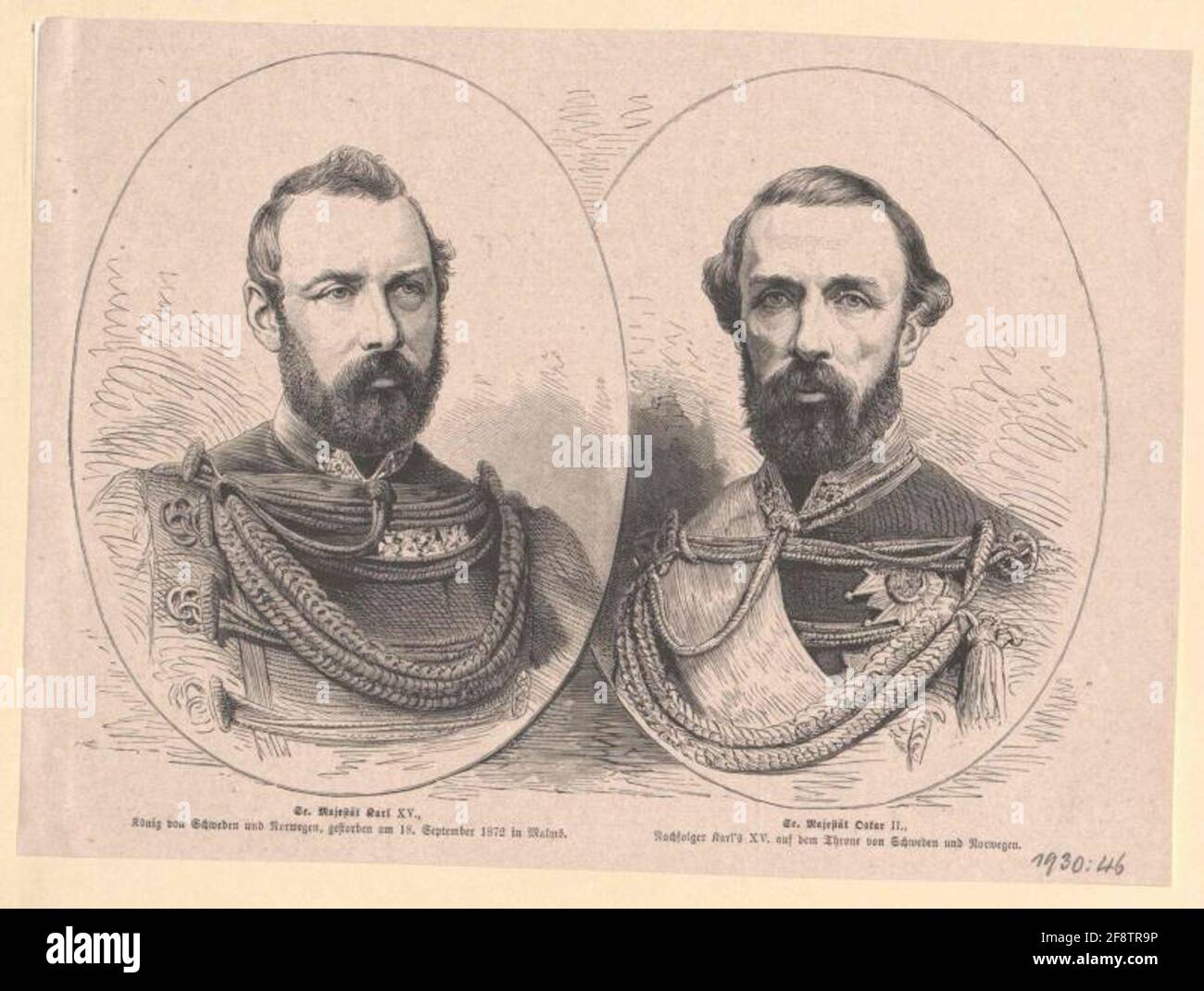 Karl XV., König von Schweden. Stockfoto