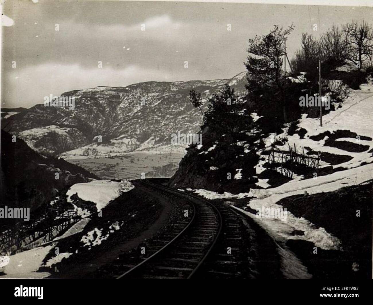 Strecke km 7.2 Bahnfahrt bis Ritten. . Stockfoto