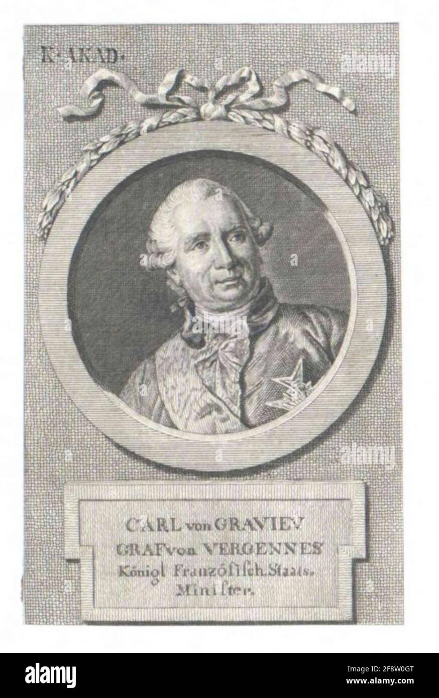 Kies, Graf von Vergennes, Charles. Stockfoto