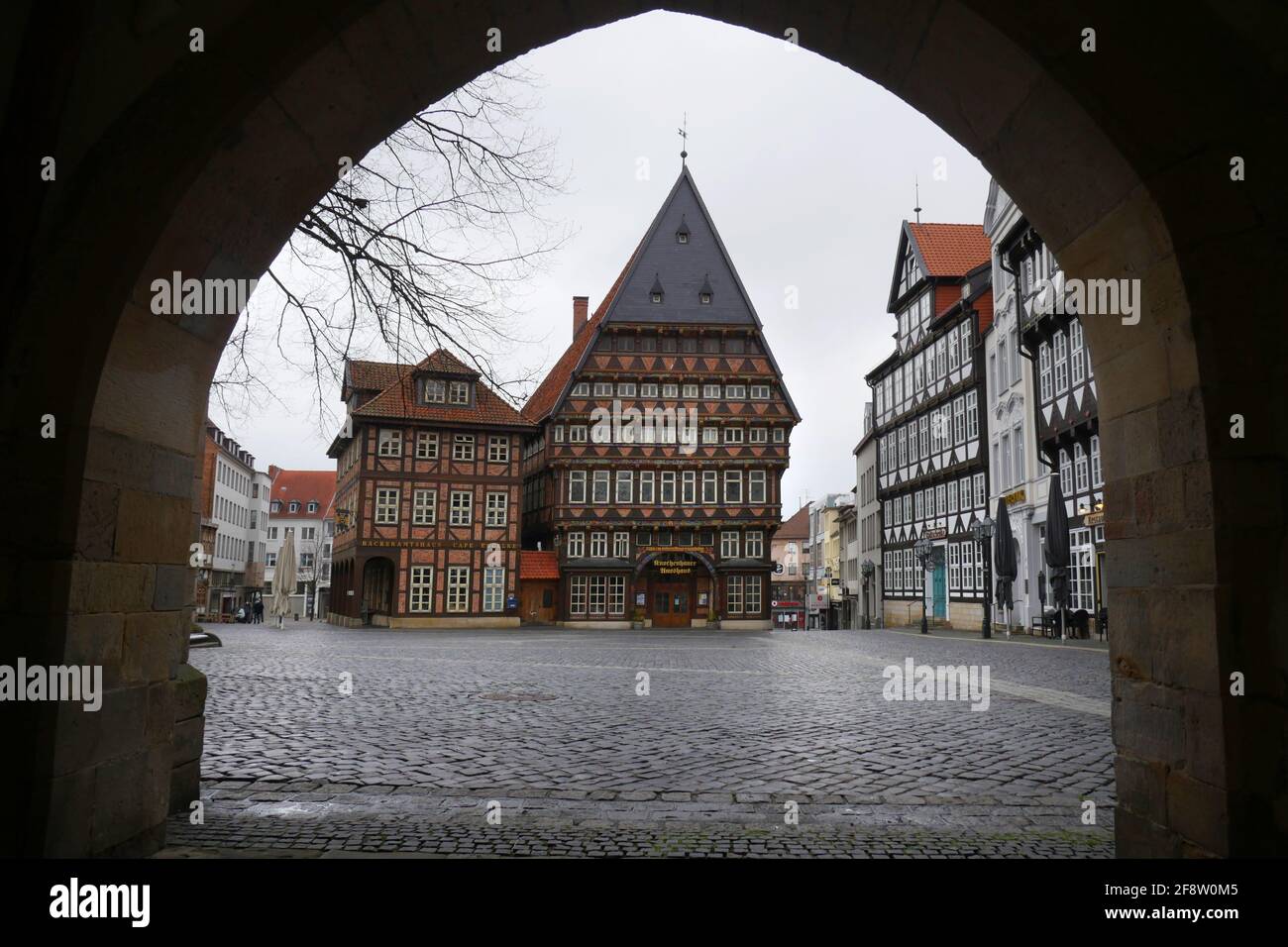 Hildesheimer Marktplatz - Marktplatz Stockfoto