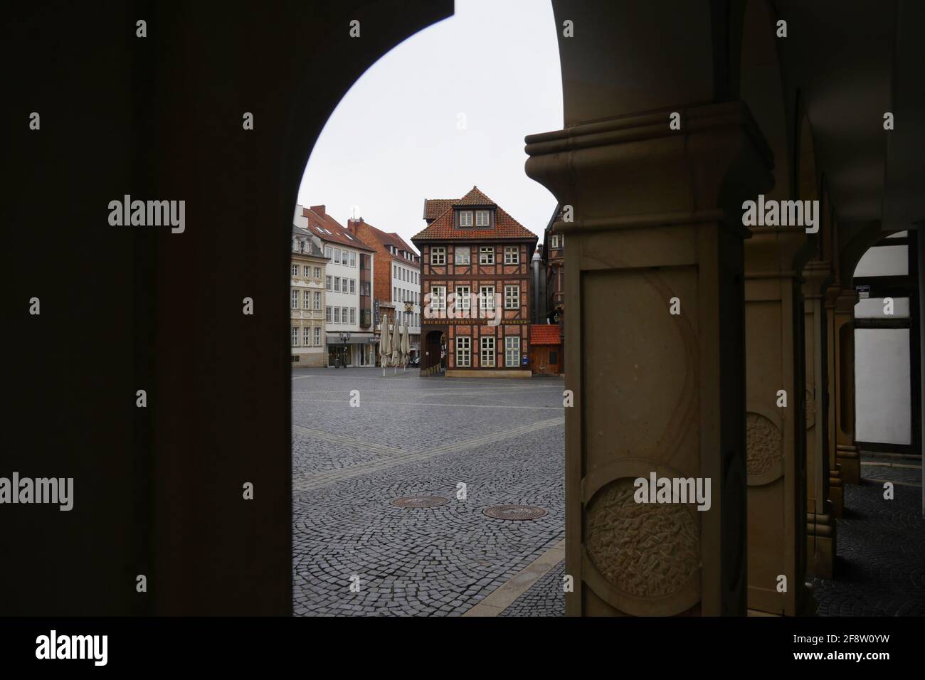 Hildesheimer Marktplatz - Marktplatz Stockfoto