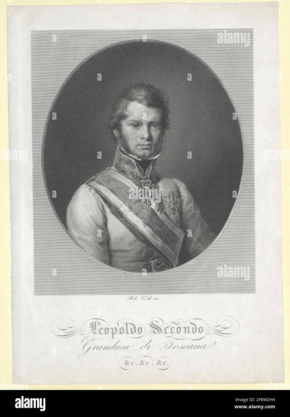 Leopold II., Großgeehrter Tuscany Stecher: Toschi, Paolo Drucker: Bardi, Luigidating: 1801/1854 Stockfoto