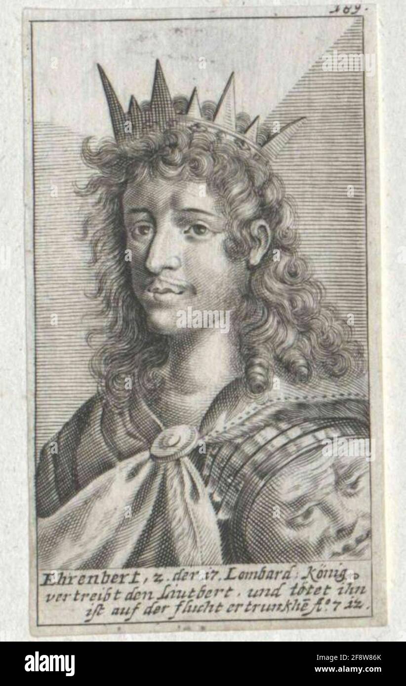 Aripert II., König der Langobarden. Stockfoto