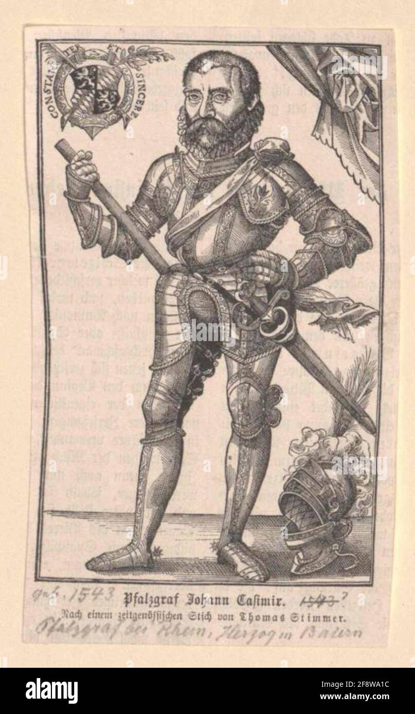 Johann Kasimir, Pfalzgraf von Simmern. Stockfoto