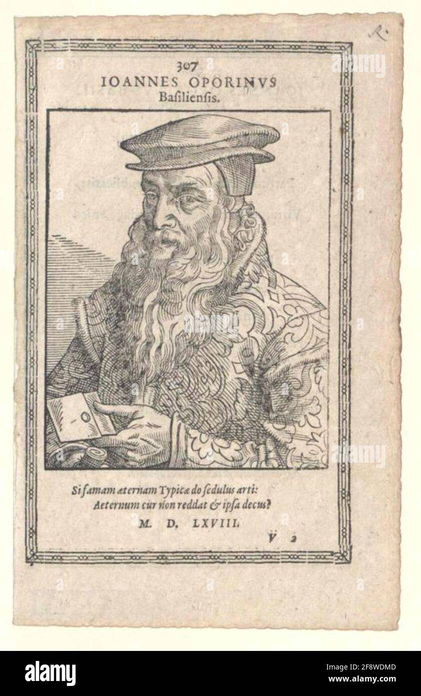 Oporinus, Johannes Verlag: Jobin, Bernhardstecher: Stimmer, Tobias Abteilung: Strasbourg Stockfoto
