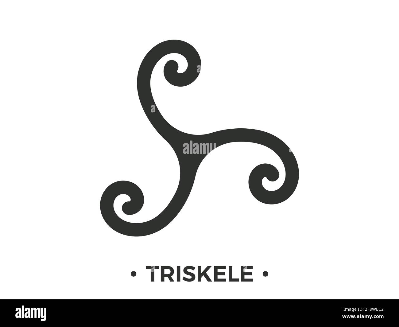 Triskele-Symbol auf weißem Hintergrund isoliert. Symbol für dreifache Spirale. Keltisches Schild für den Druck auf Papier, Banner und Werbematerial. Vektor illustrr Stock Vektor