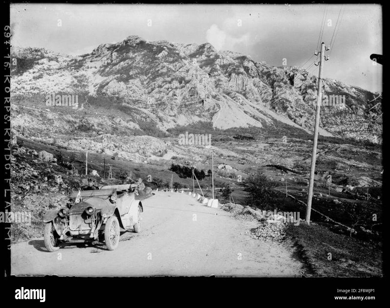 Panoramafoto mit der Höhe 961 Blick von der Hidenschaft Straße - Inch (von Süden). Stockfoto