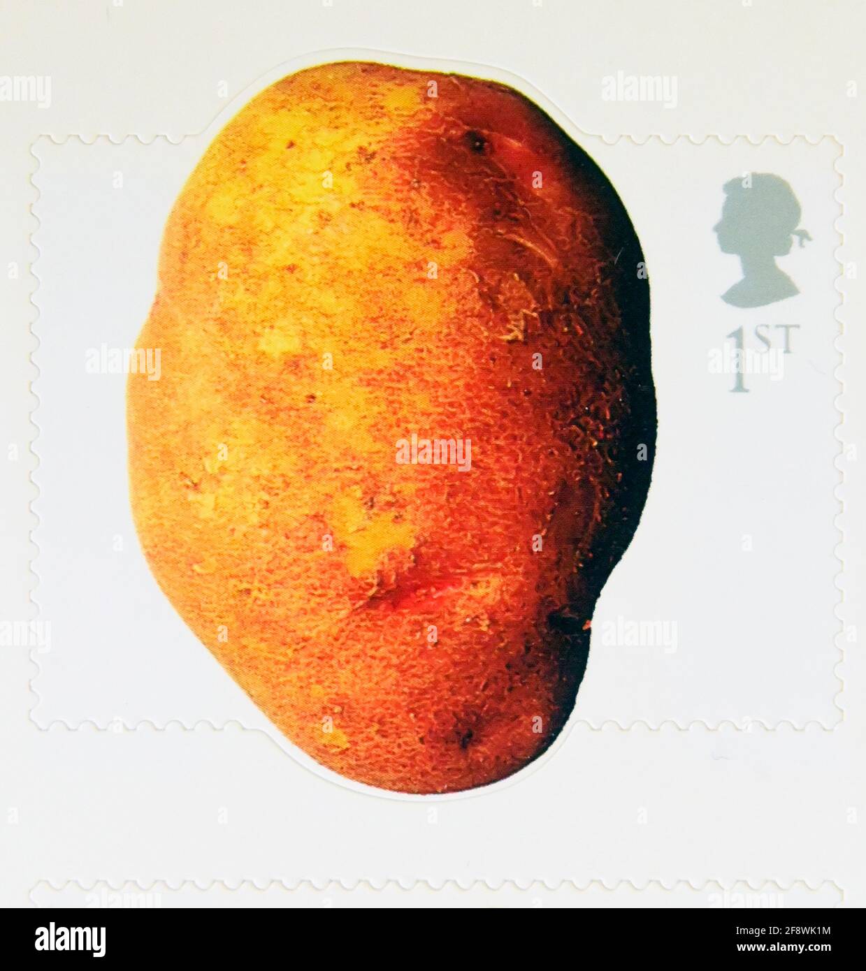 Briefmarke, Großbritannien, Queen Elizabeth II, 2003. Obst und Gemüse. Kartoffel. 1. Stockfoto