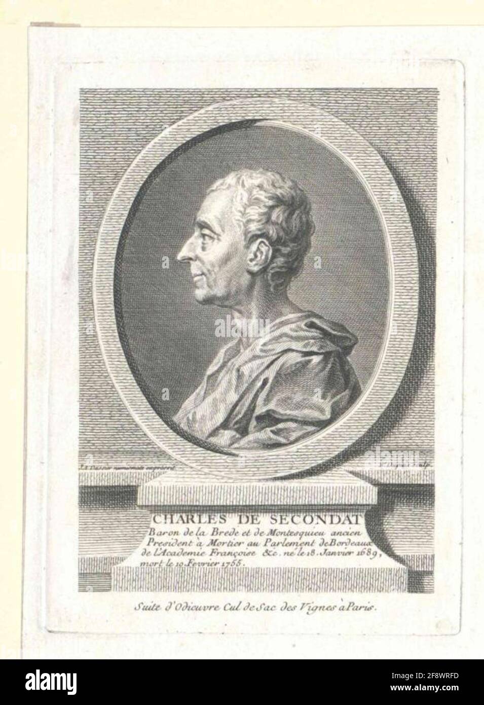 Montesquieu, Charles Baron der gezüchteten und. Stockfoto