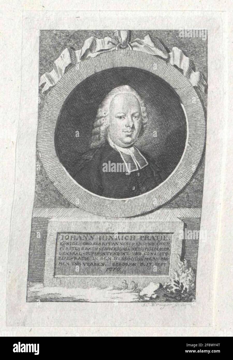 Pratje, Johann Heinrich. Stockfoto