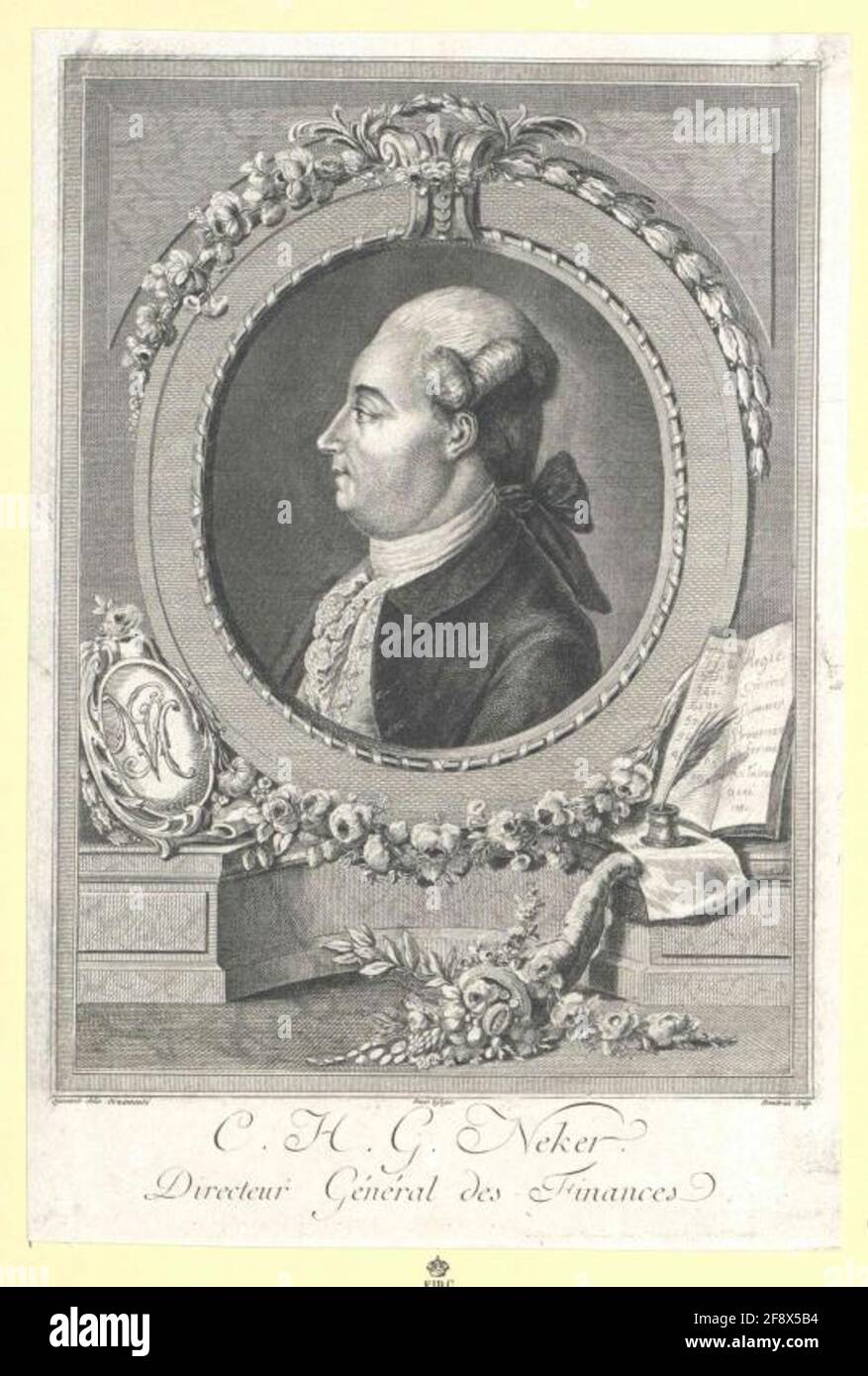 Necker, Jacques Maler: Duval, Eustache-Françoiszeicner: Quéverdo, François Marie Isidorestecher: Dambrun, Jean Stockfoto