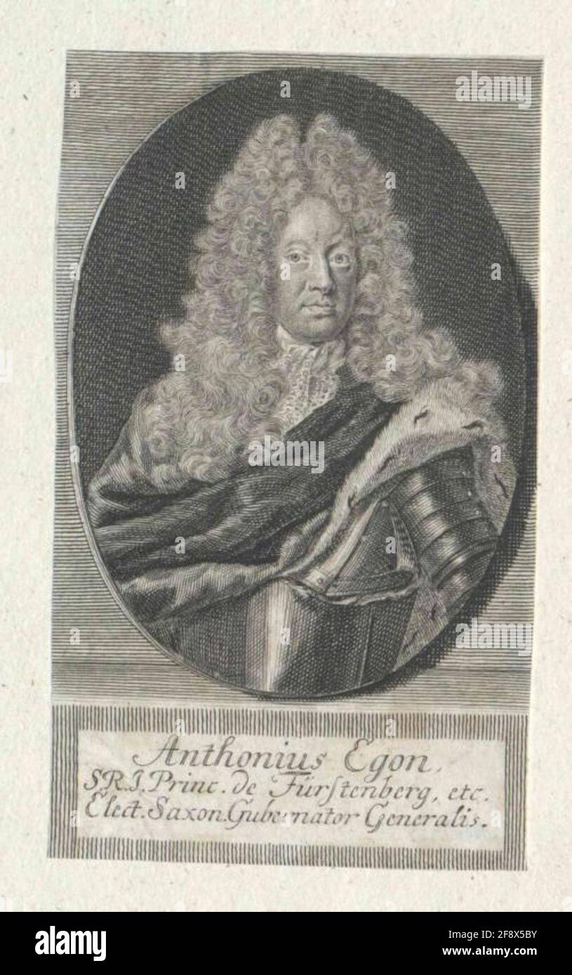 Fürstenberg, Anton Egon Fürst von Stecher: Bernigeroth, Martin Stockfoto