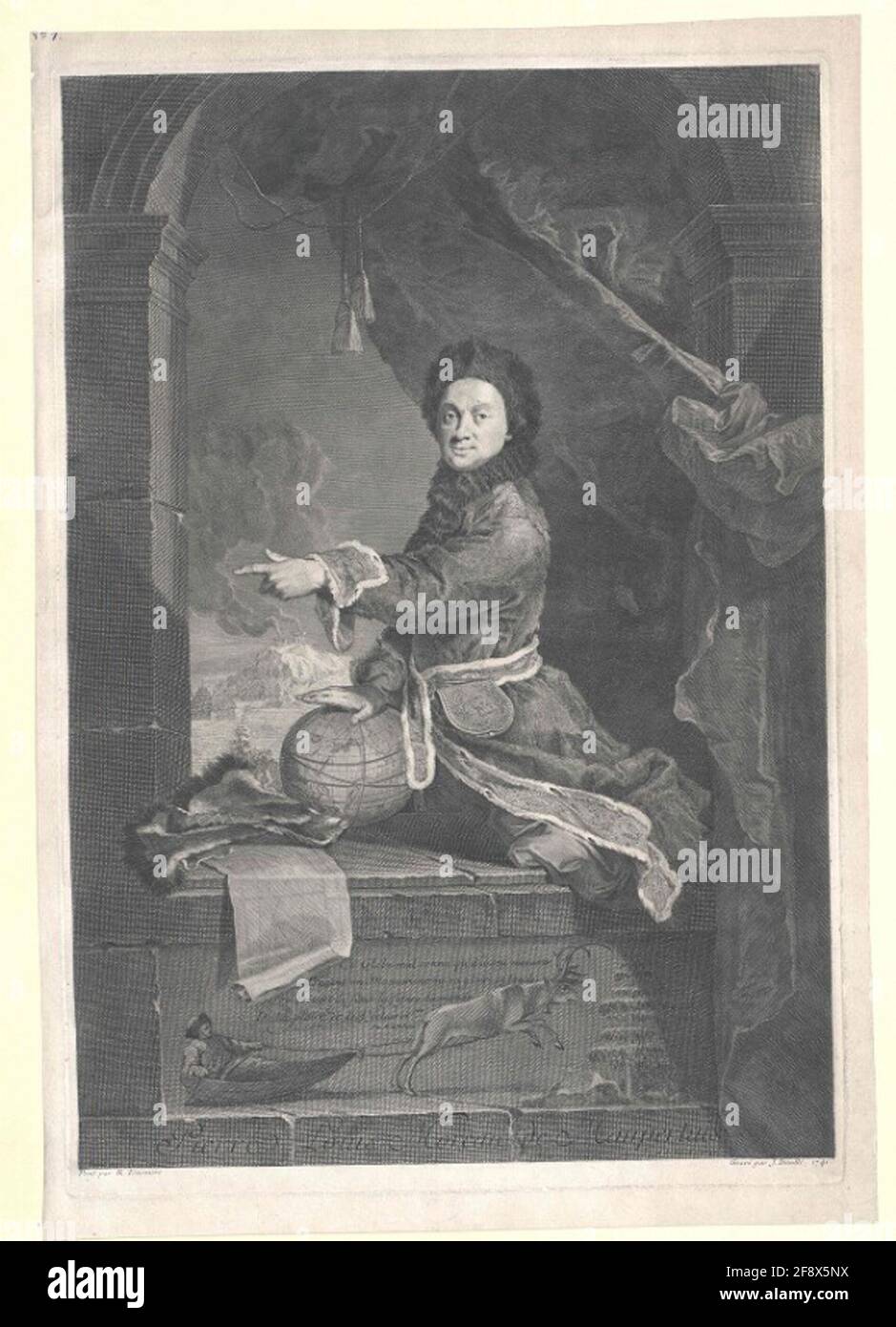 Maupertuis, Pierre Louis de Maler: Tournneres, Robertstecher: Daulle, Jean Stockfoto