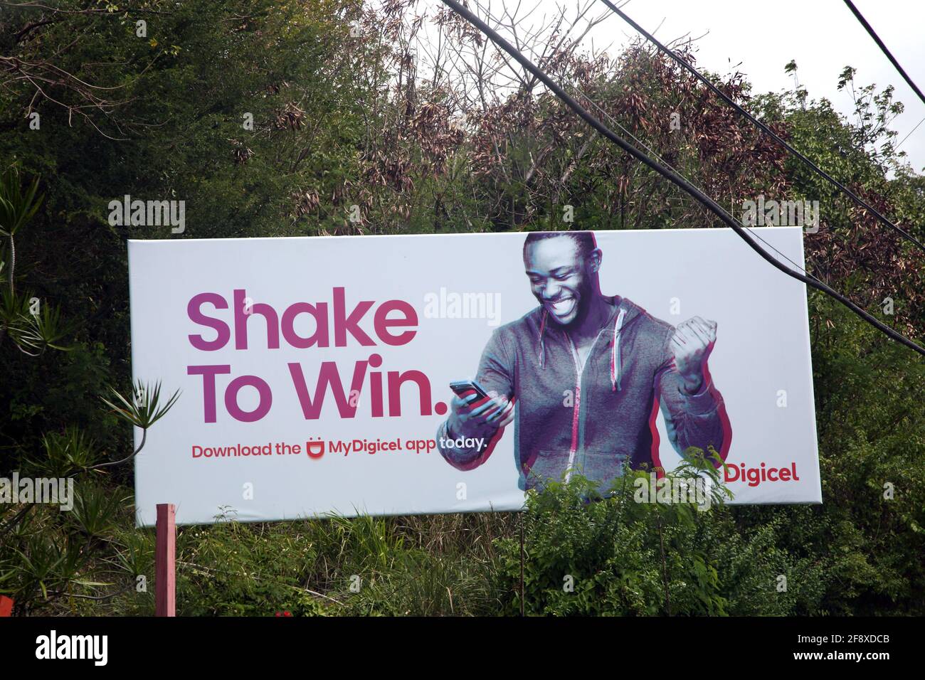 St. George's Grenada Billboard Digicell Shake to Win Stockfoto