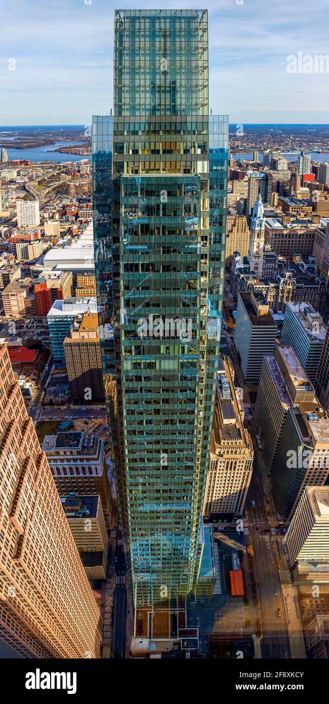 Hochwinkelansicht des neuen Gebäudes, Philadelphia, Pennsylvania, USA Stockfoto