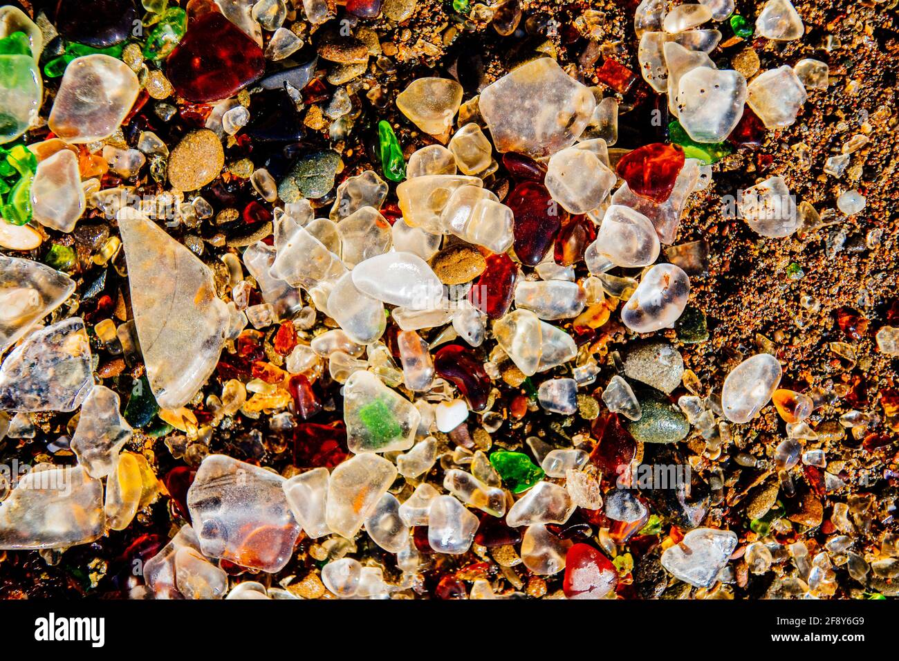 Meeresglas am Glasstrand, Fort Bragg, Kalifornien, USA Stockfoto