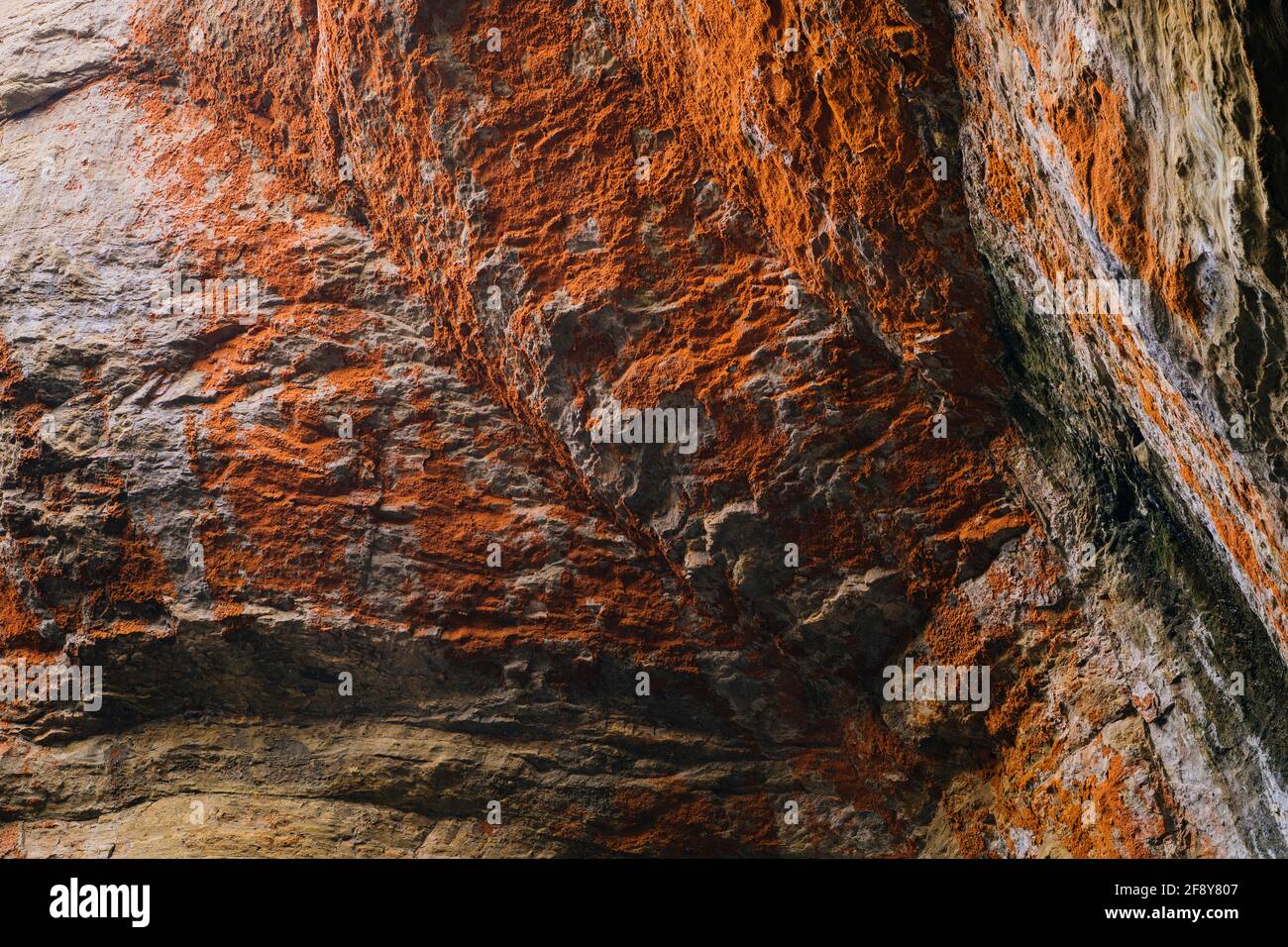 Gesteinsformationen, die vom Meer erodiert wurden, Devils Punch Bowl, Newport, Oregon, USA Stockfoto