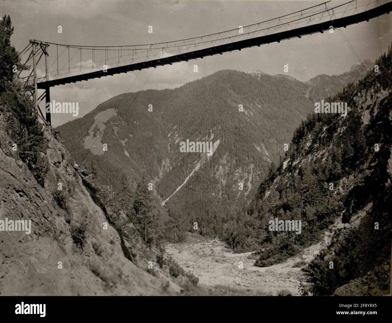 Hängebrücke auf Schwarzenberg. . Stockfoto