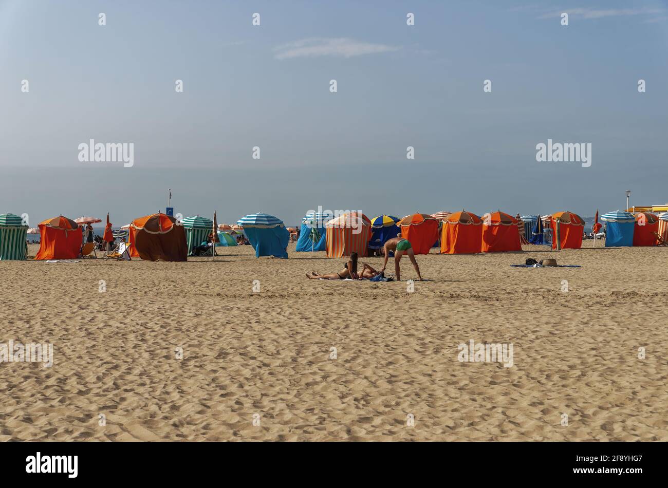 Strand Von Trouville Sur Mer, Deauville, Normandie, Frankreich Stockfoto
